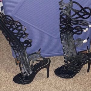 Chic Black Strappy Ankle Booties